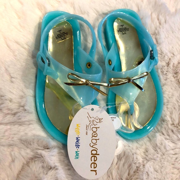 turquoise jelly sandals